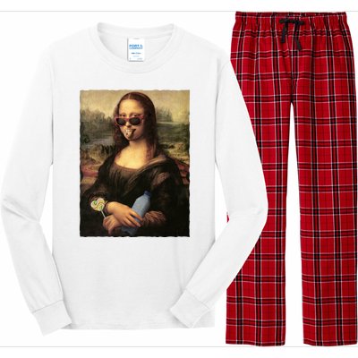 Modern Mona Lisa Tongue Ring Long Sleeve Pajama Set