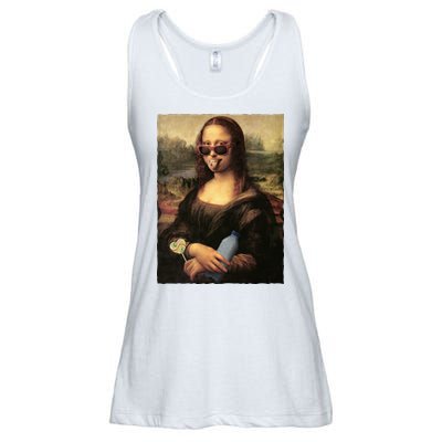 Modern Mona Lisa Tongue Ring Ladies Essential Flowy Tank