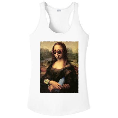 Modern Mona Lisa Tongue Ring Ladies PosiCharge Competitor Racerback Tank