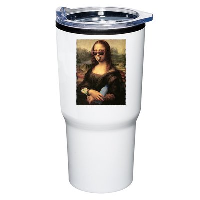 Modern Mona Lisa Tongue Ring Tumbler