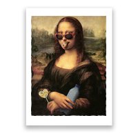 Modern Mona Lisa Tongue Ring Poster