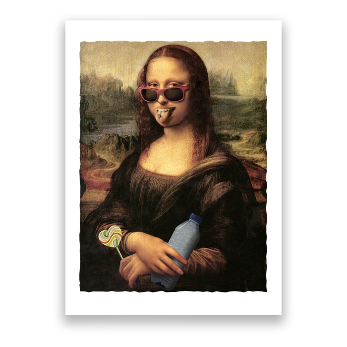 Modern Mona Lisa Tongue Ring Poster