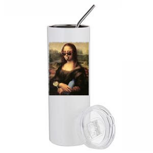 Modern Mona Lisa Tongue Ring Stainless Steel Tumbler