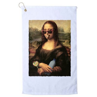 Modern Mona Lisa Tongue Ring Golf Towel