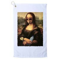 Modern Mona Lisa Tongue Ring Golf Towel