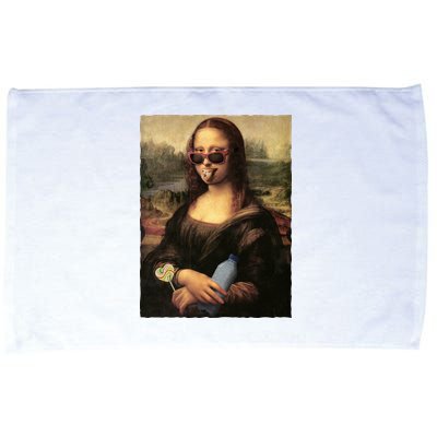 Modern Mona Lisa Tongue Ring Microfiber Hand Towel