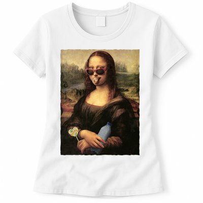 Modern Mona Lisa Tongue Ring Womens T-Shirt