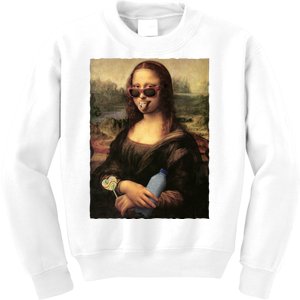 Modern Mona Lisa Tongue Ring Kids Sweatshirt