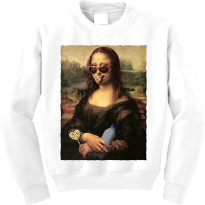 Modern Mona Lisa Tongue Ring Kids Sweatshirt