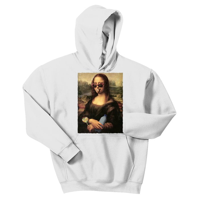 Modern Mona Lisa Tongue Ring Kids Hoodie