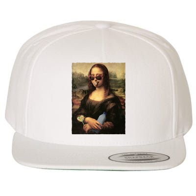 Modern Mona Lisa Tongue Ring Wool Snapback Cap