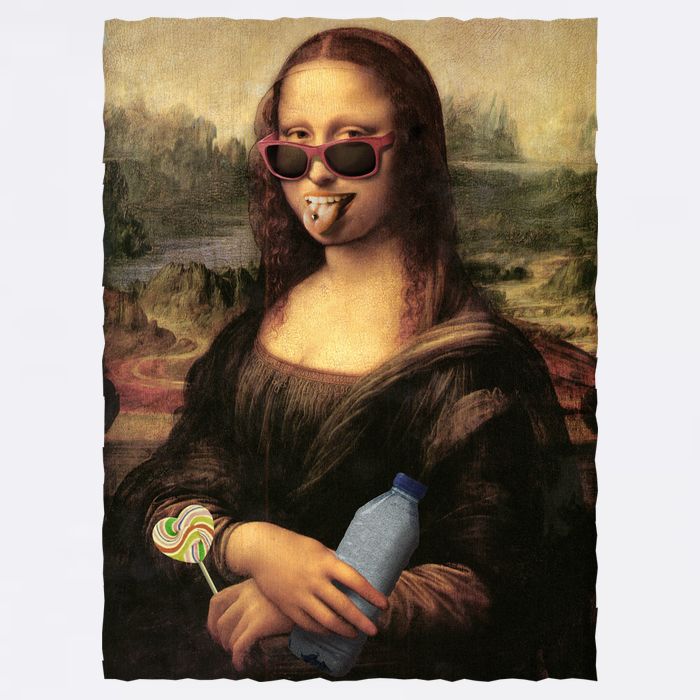 Modern Mona Lisa Tongue Ring Wool Snapback Cap