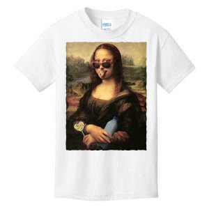 Modern Mona Lisa Tongue Ring Kids T-Shirt