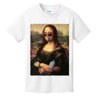 Modern Mona Lisa Tongue Ring Kids T-Shirt