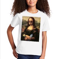 Modern Mona Lisa Tongue Ring Kids T-Shirt