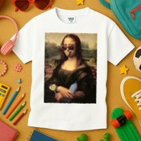 Modern Mona Lisa Tongue Ring Kids T-Shirt
