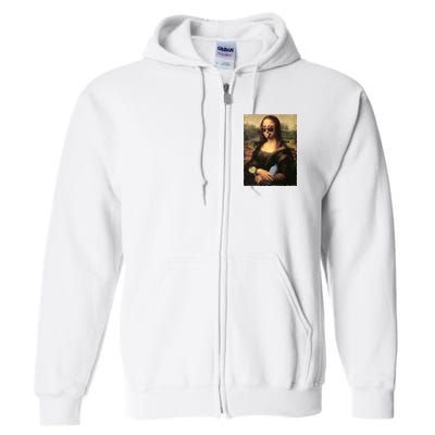 Modern Mona Lisa Tongue Ring Full Zip Hoodie