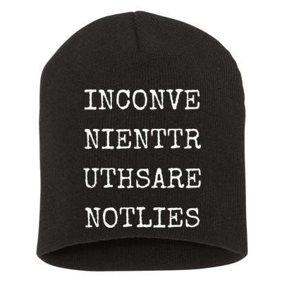 MSM Media Lies Inconvenient Truths Political Propaganda Short Acrylic Beanie