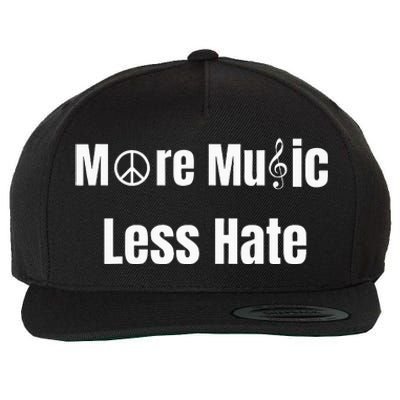 More Music Less Hate With Peace Sign And Treble Clef Symbols Wool Snapback Cap