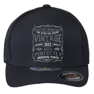 Man Myth Legend Vintage 1933 Year Of Birth Birthday Flexfit Unipanel Trucker Cap