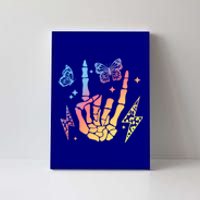 Motherhood Mom Life Rock On Skeleton Hand Bone Gift Canvas