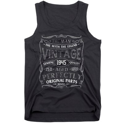 Man Myth Legend Vintage 1945 Year Of Birth Birthday Tank Top