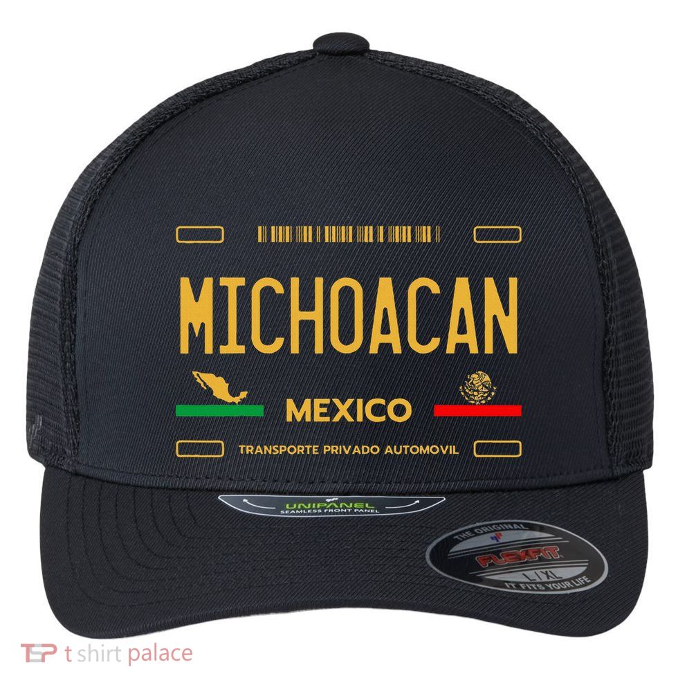 Michoacan Mexico License Plate Aesthetic Michoacan Flexfit Unipanel Trucker Cap
