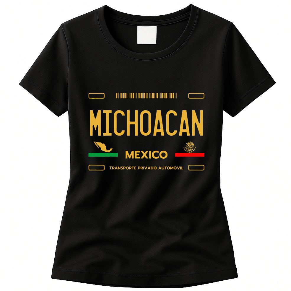 Michoacan Mexico License Plate Aesthetic Michoacan Womens T-Shirt
