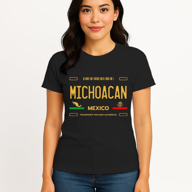 Michoacan Mexico License Plate Aesthetic Michoacan Womens T-Shirt