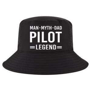 Man Myth Legend Dad Flying Airplane Pilot Gift Cool Comfort Performance Bucket Hat