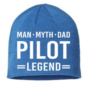 Man Myth Legend Dad Flying Airplane Pilot Gift Sustainable Beanie