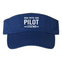 Man Myth Legend Dad Flying Airplane Pilot Gift Valucap Bio-Washed Visor