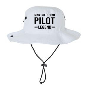 Man Myth Legend Dad Flying Airplane Pilot Gift Legacy Cool Fit Booney Bucket Hat