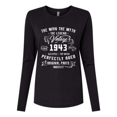 Man Myth Legend 1943 80th Birthday Tee For 80 Years Old Womens Cotton Relaxed Long Sleeve T-Shirt