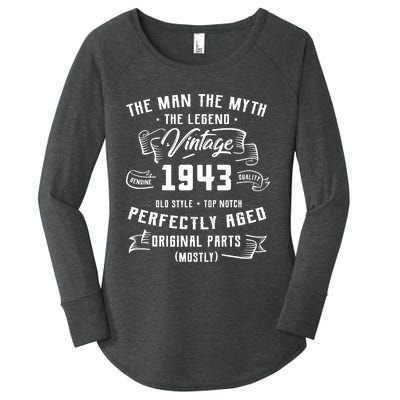 Man Myth Legend 1943 80th Birthday Tee For 80 Years Old Women's Perfect Tri Tunic Long Sleeve Shirt