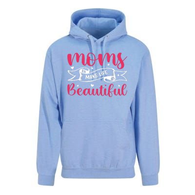 Moms Make Life Beautiful Mothers Shrit Unisex Surf Hoodie