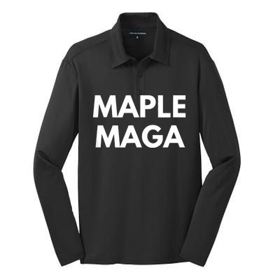 Maple Maga Mcga Make Canada Great Again Silk Touch Performance Long Sleeve Polo