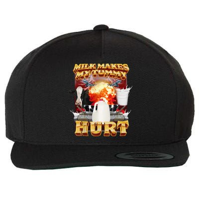 Milk Makes My Tummy Hurt Wool Snapback Cap