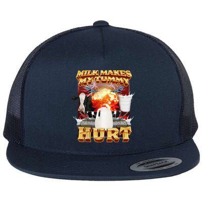 Milk Makes My Tummy Hurt Flat Bill Trucker Hat