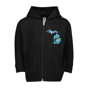 Michigan Map Toddler Zip Fleece Hoodie