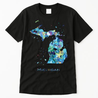 Michigan Map Tall T-Shirt