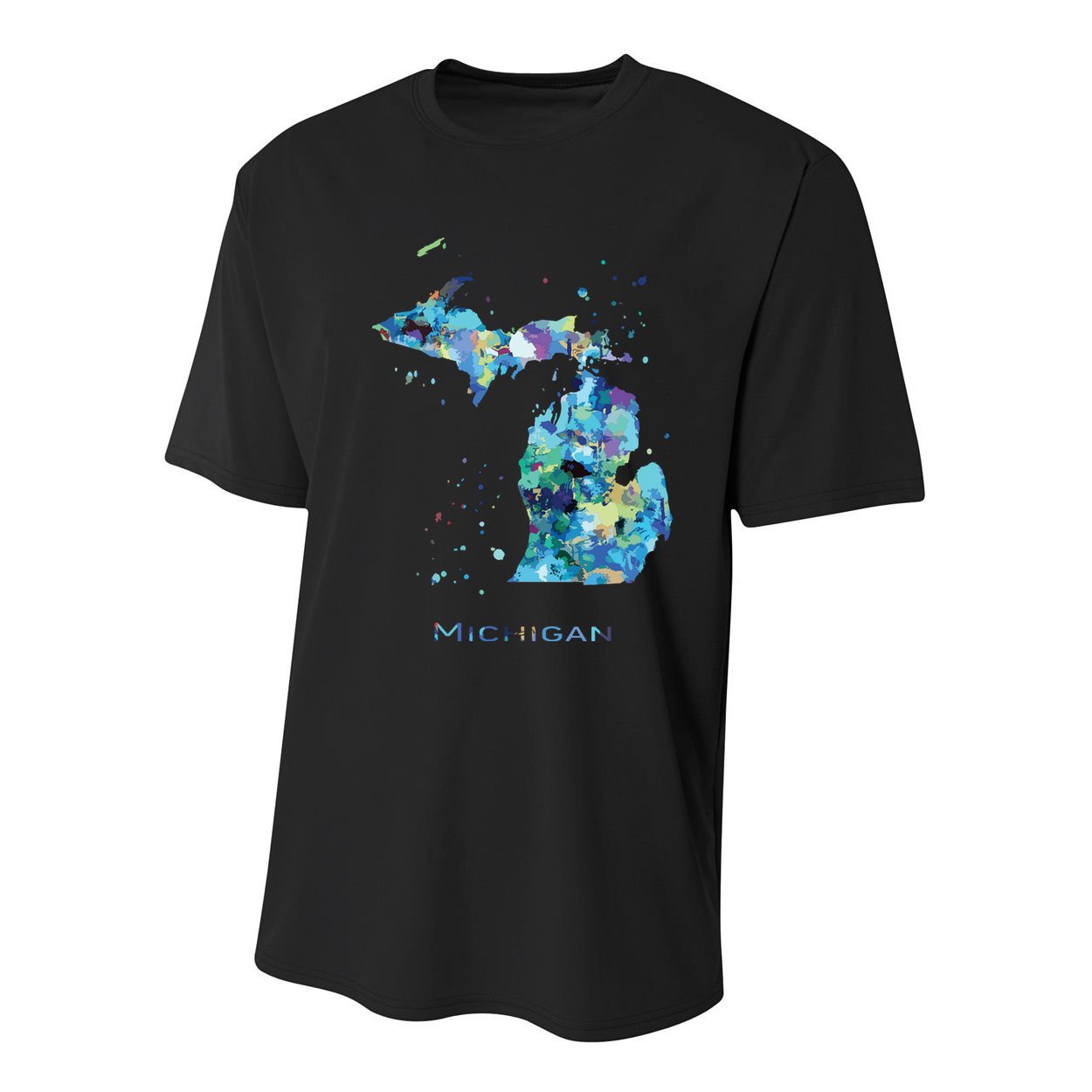Michigan Map Youth Performance Sprint T-Shirt