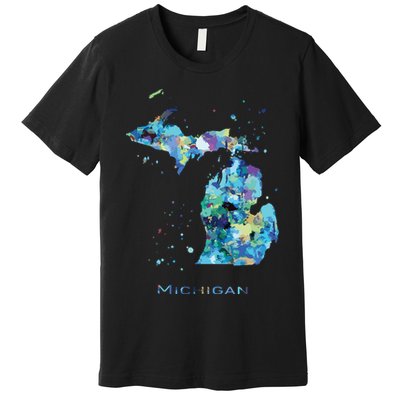 Michigan Map Premium T-Shirt