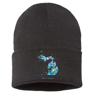 Michigan Map Sustainable Knit Beanie
