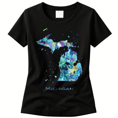 Michigan Map Womens T-Shirt