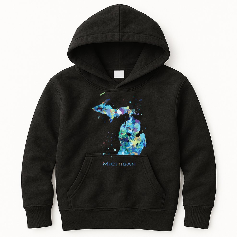Michigan Map Kids Hoodie