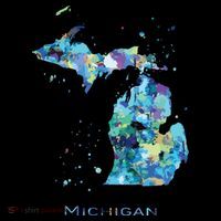 Michigan Map Zip Tote Bag