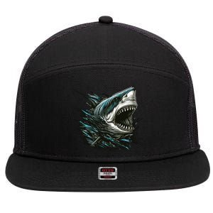 Majestic Megalodon 7 Panel Mesh Trucker Snapback Hat