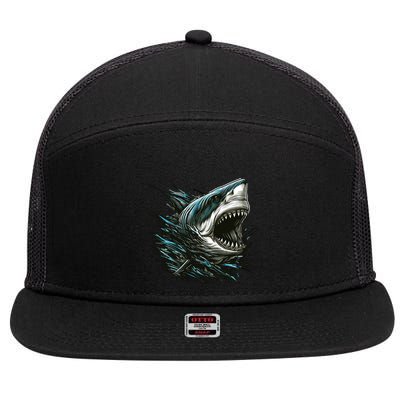 Majestic Megalodon 7 Panel Mesh Trucker Snapback Hat