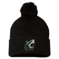 Majestic Megalodon Pom Pom 12in Knit Beanie